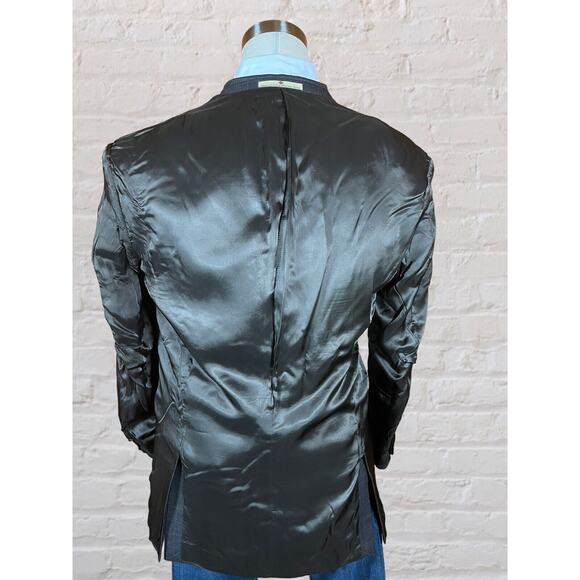 Joseph Abboud 44L Mens Charcoal Gray Gold Plaid Blazer Sport Coat Jacket - Picture 8 of 14